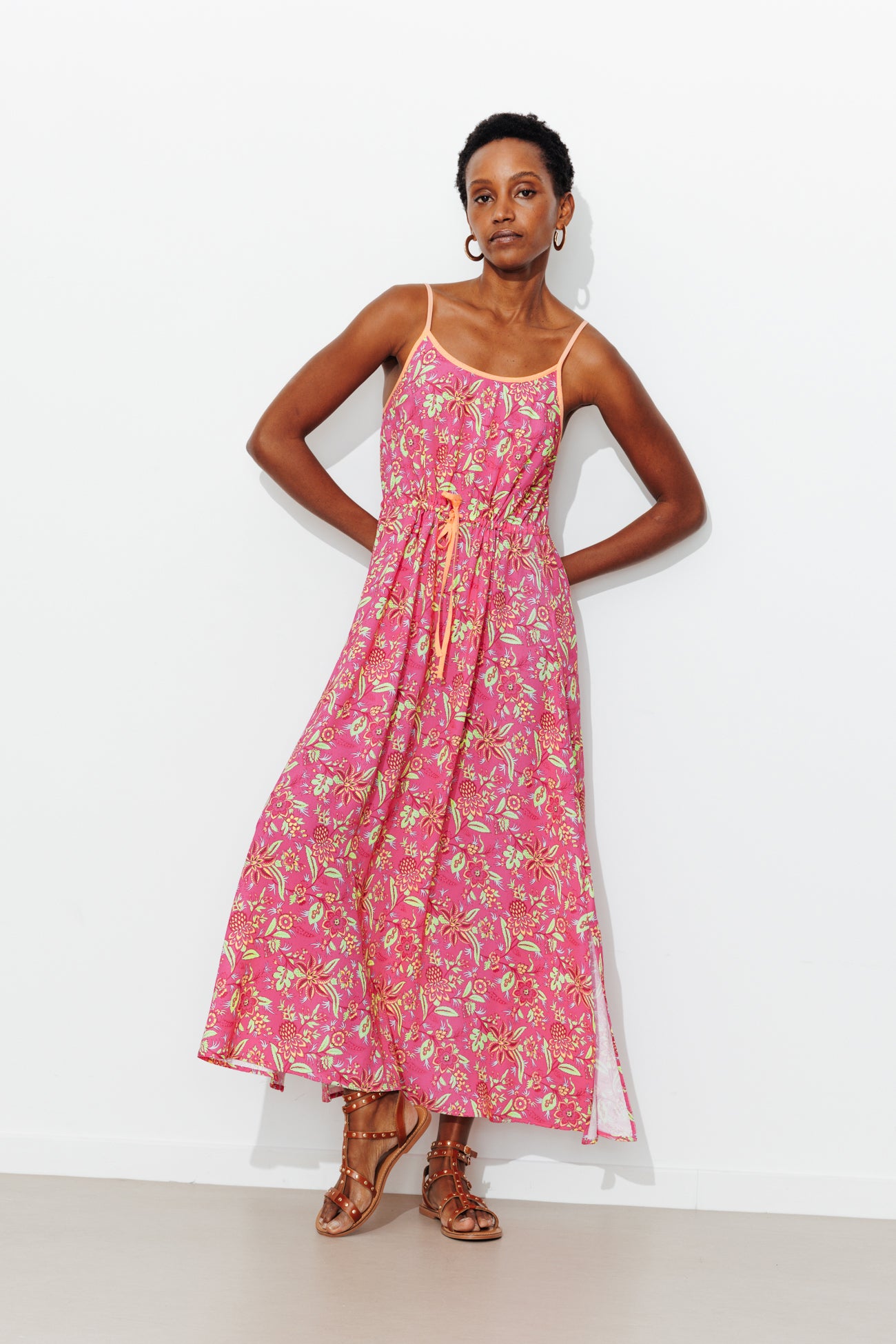 Patterned long dress - Pink print Patterned long dress - Pink print