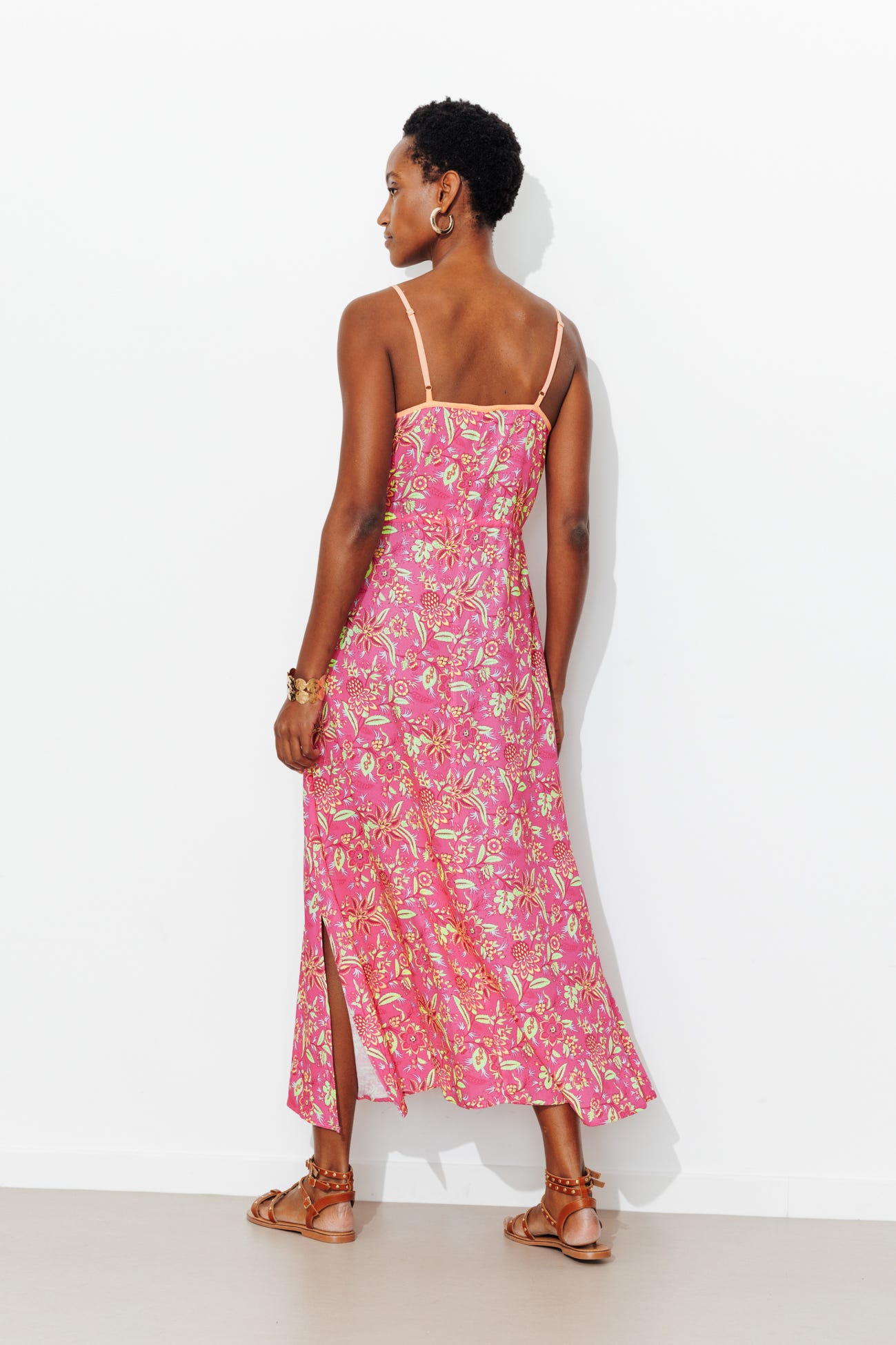 Longue robe imprimée Femme