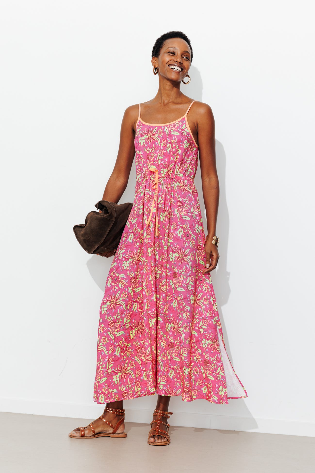 Longue robe imprimée Femme