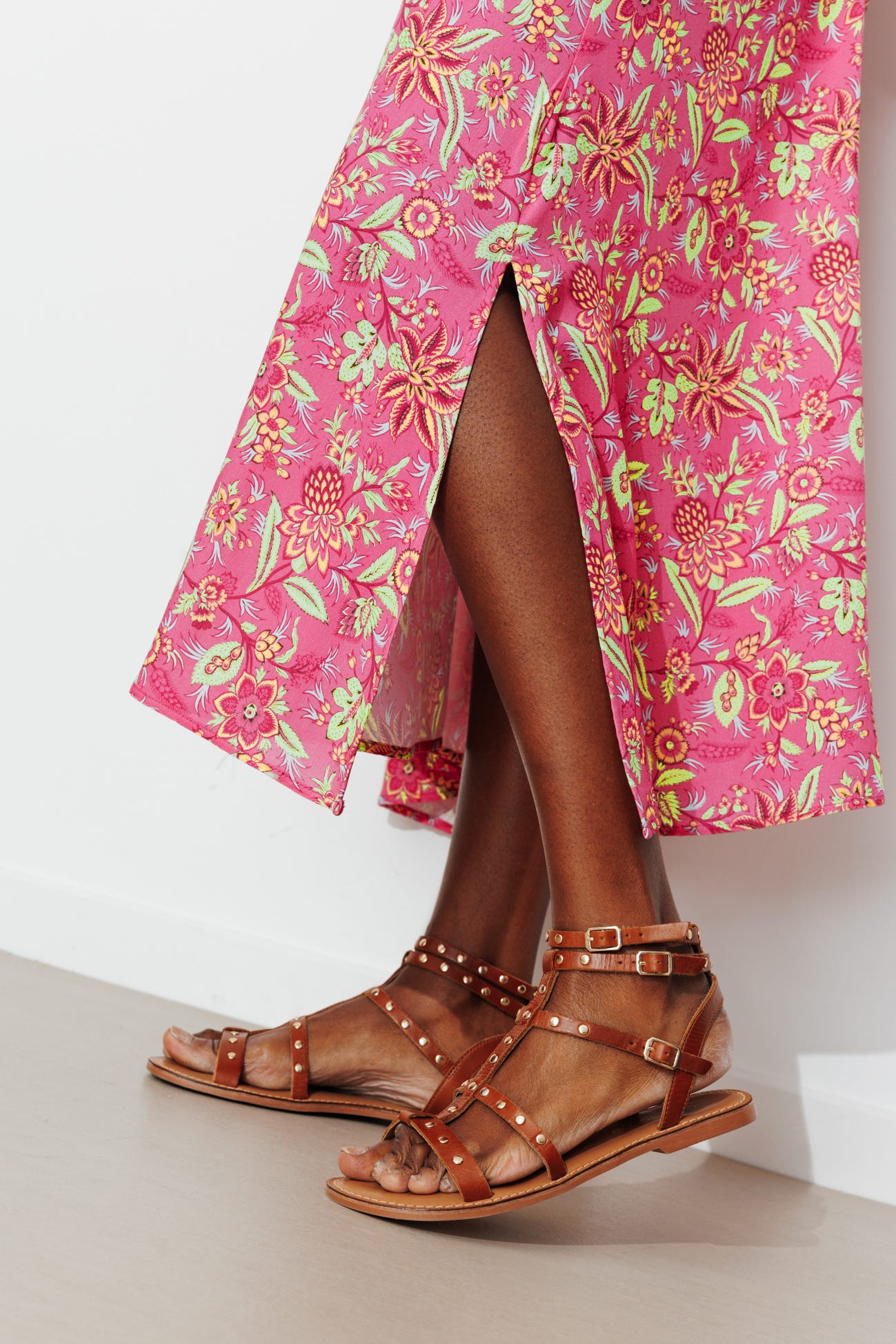 Longue robe imprimée Femme