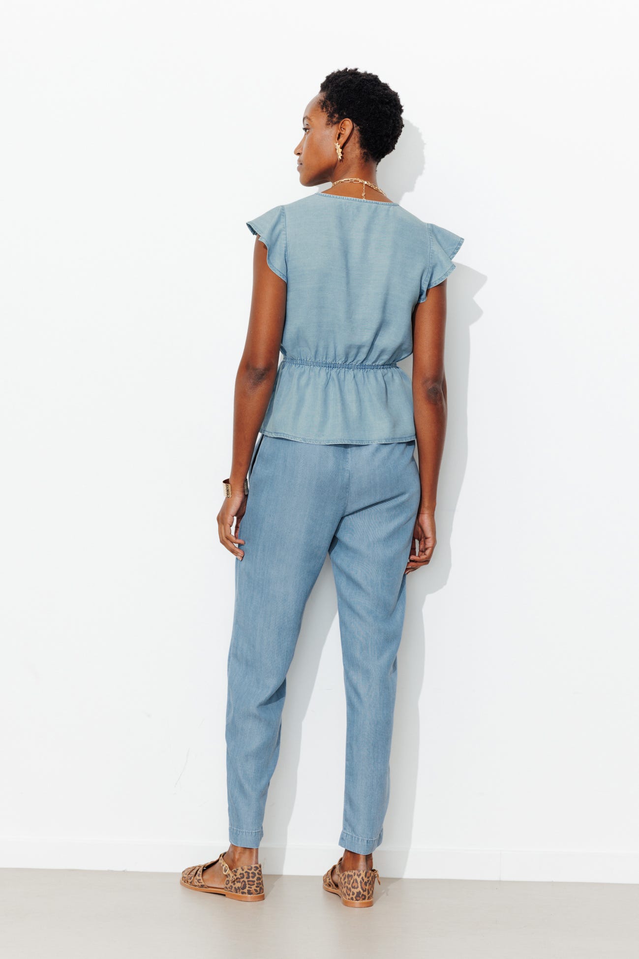 Blouse cache-coeur en lyocell