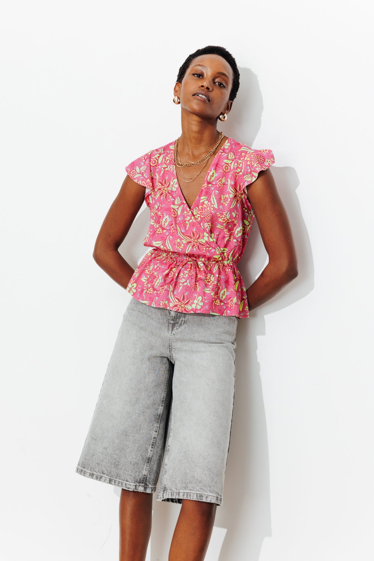 Blouse effet cache-coeur Femme