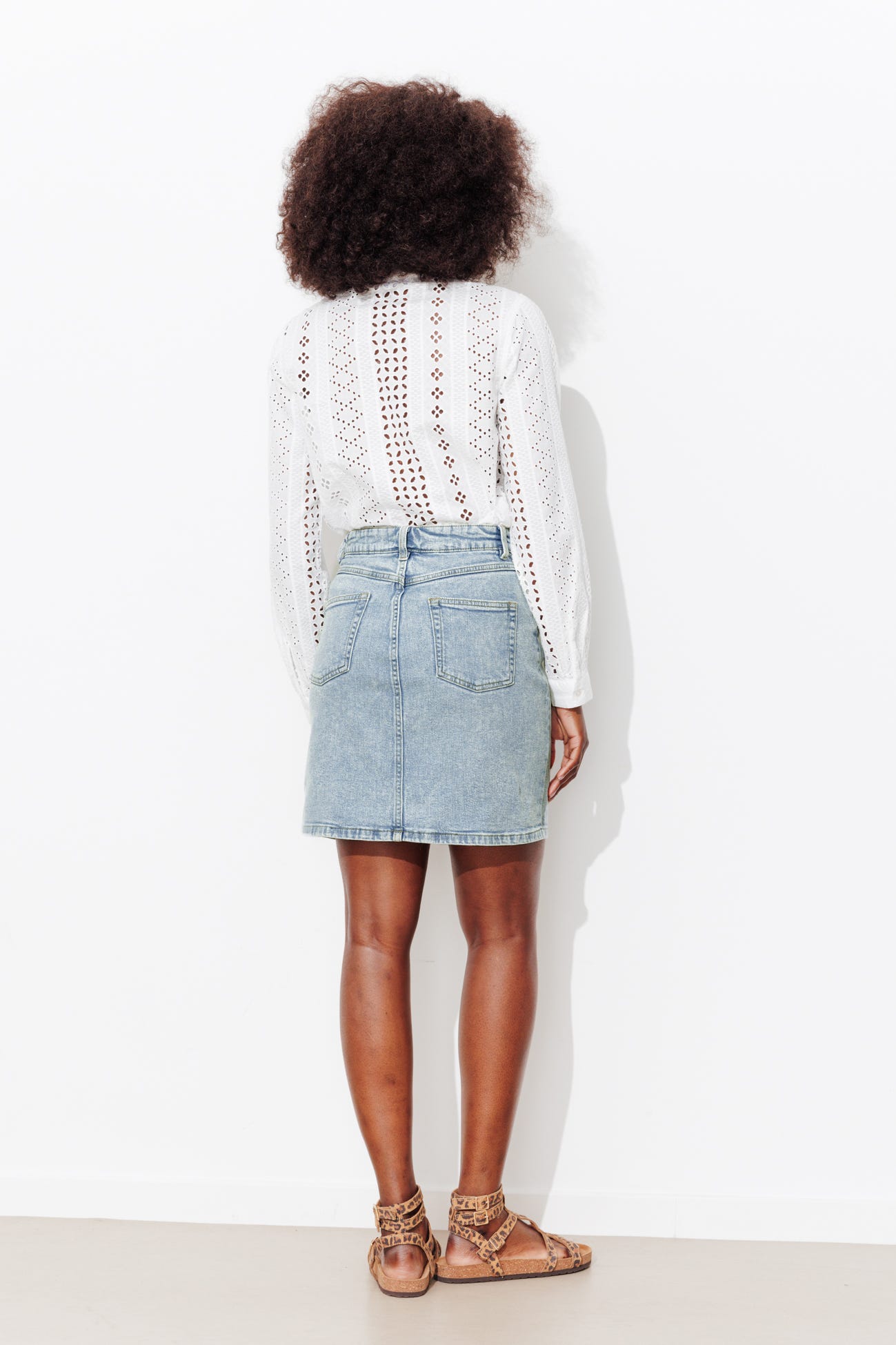 Short denim skirt