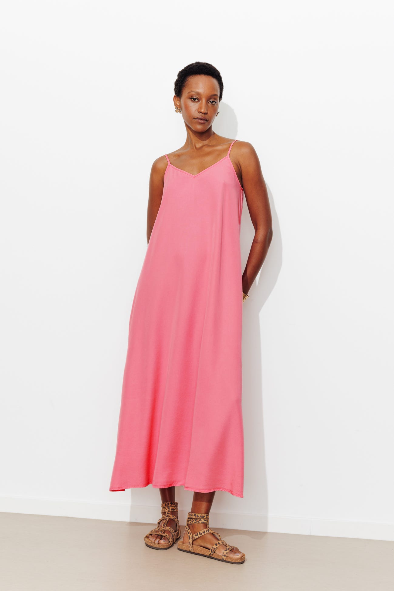 Robe évasée en lyocell