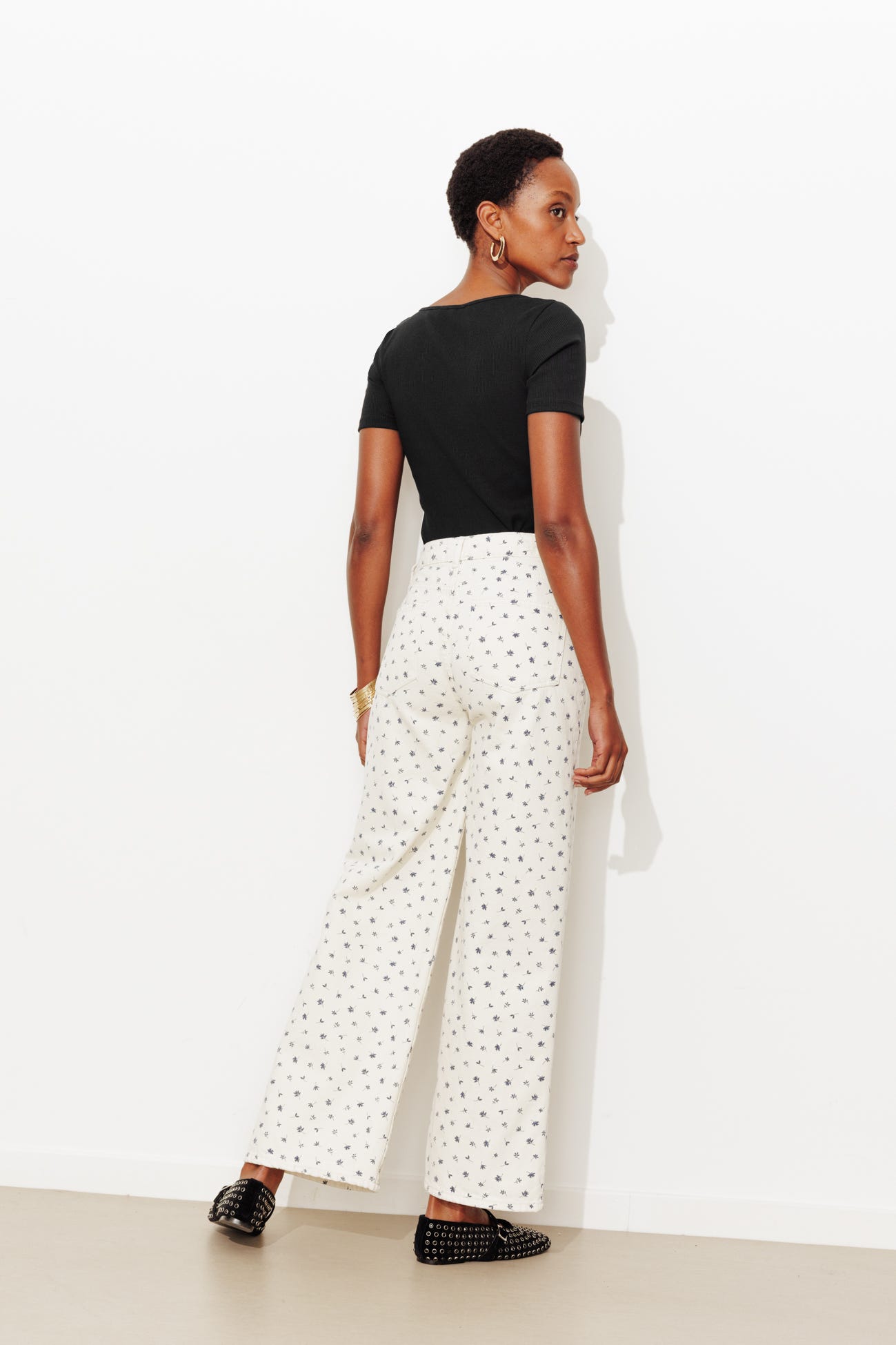 T-shirt côtelé col cœur Femme