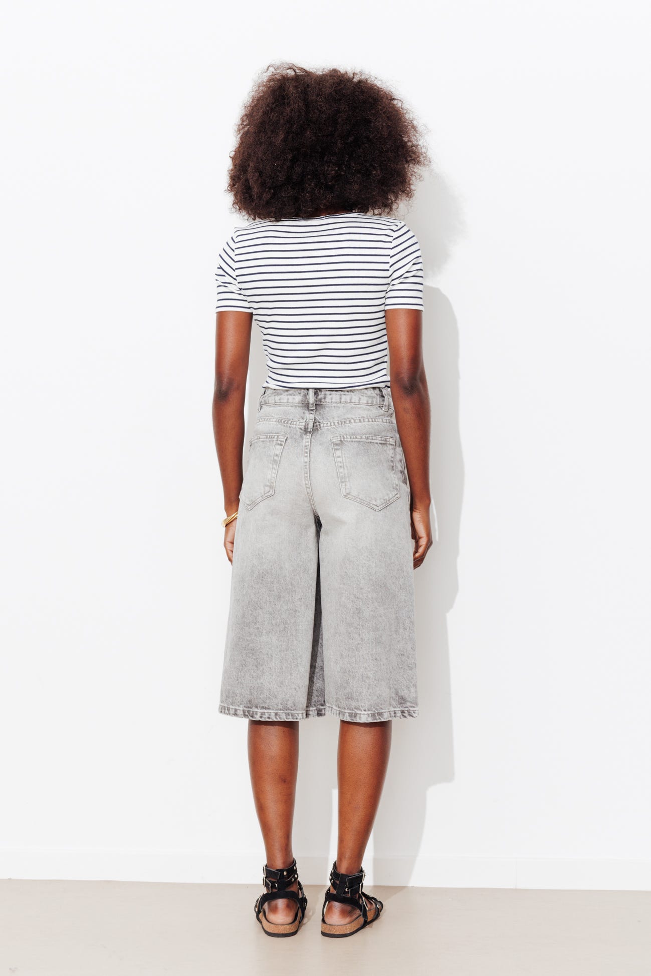 T-shirt côtelé col cœur Femme