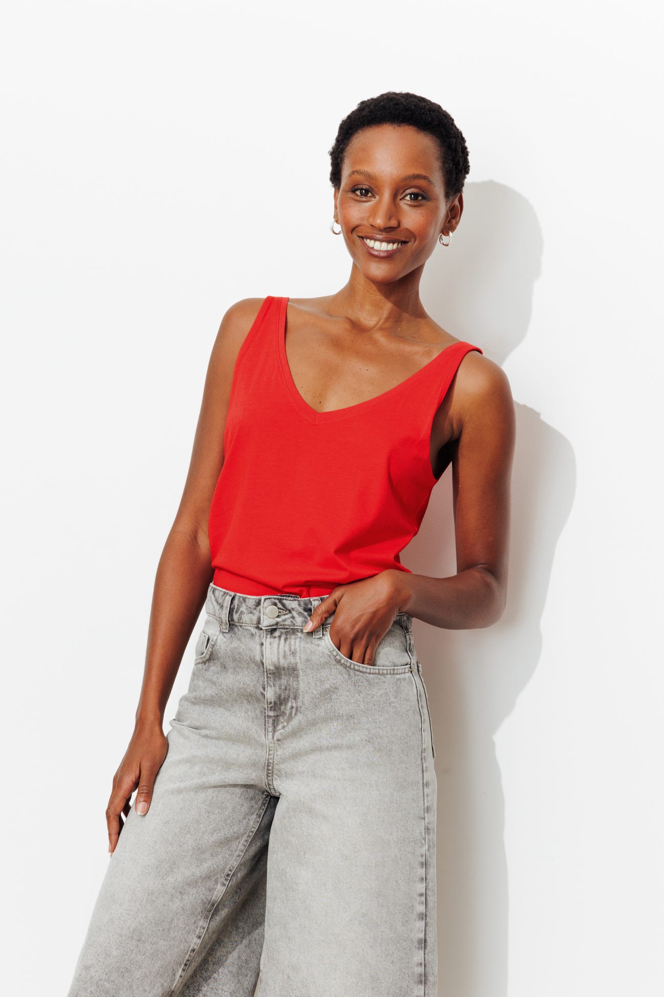 Débardeur col V Femme