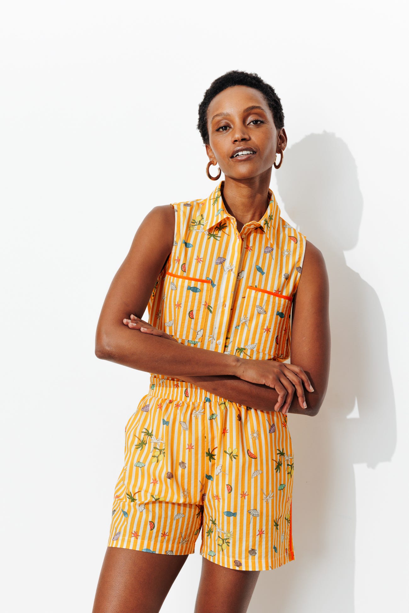 Chemise sans manches imprimée
