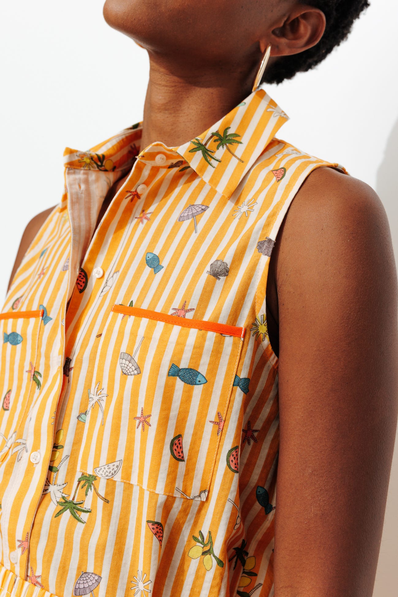 Chemise sans manches imprimée
