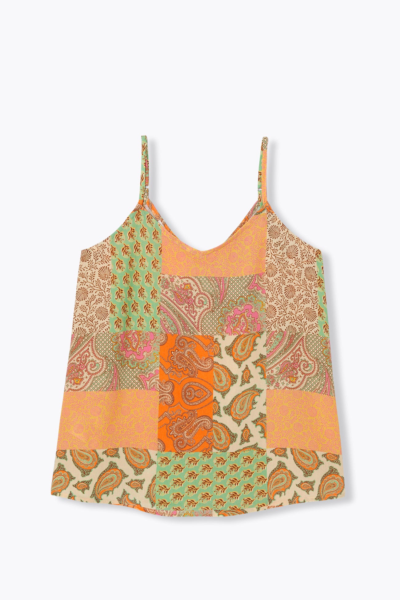 Top imprimé patchwork Femme