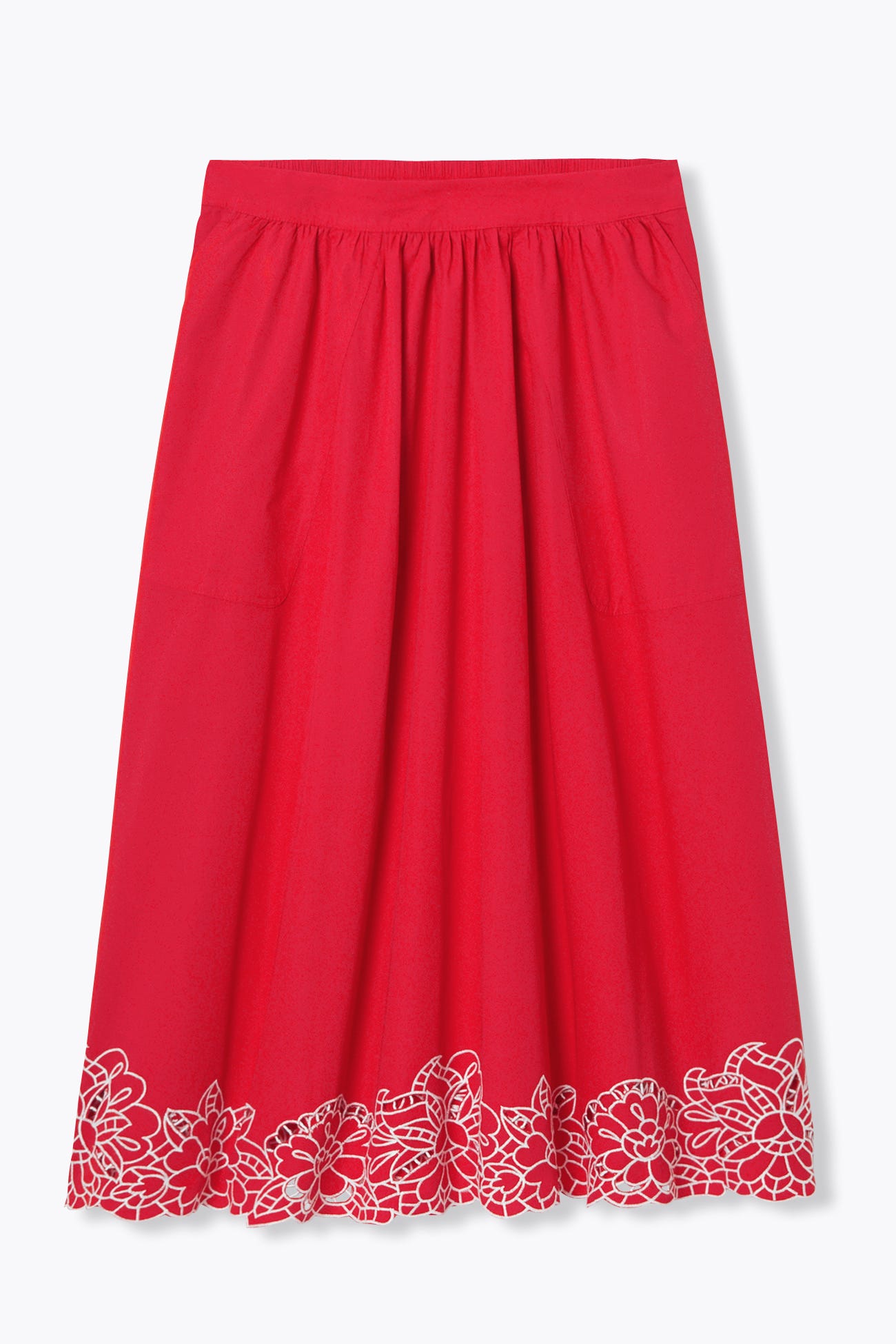 Jupe midi brodée Femme