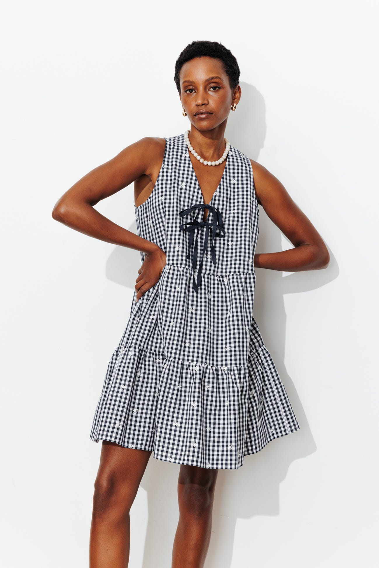 Robe vichy à nouettes Femme