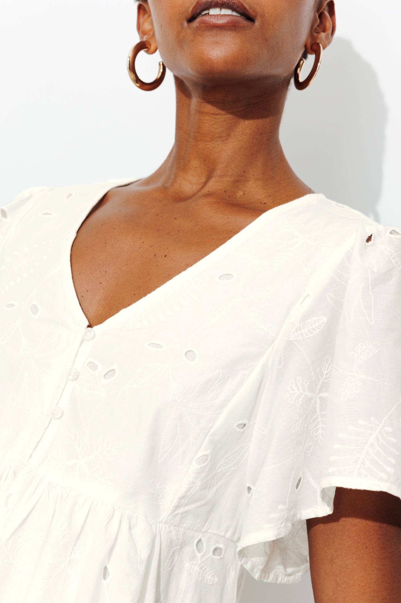 Embroidered babydoll dress