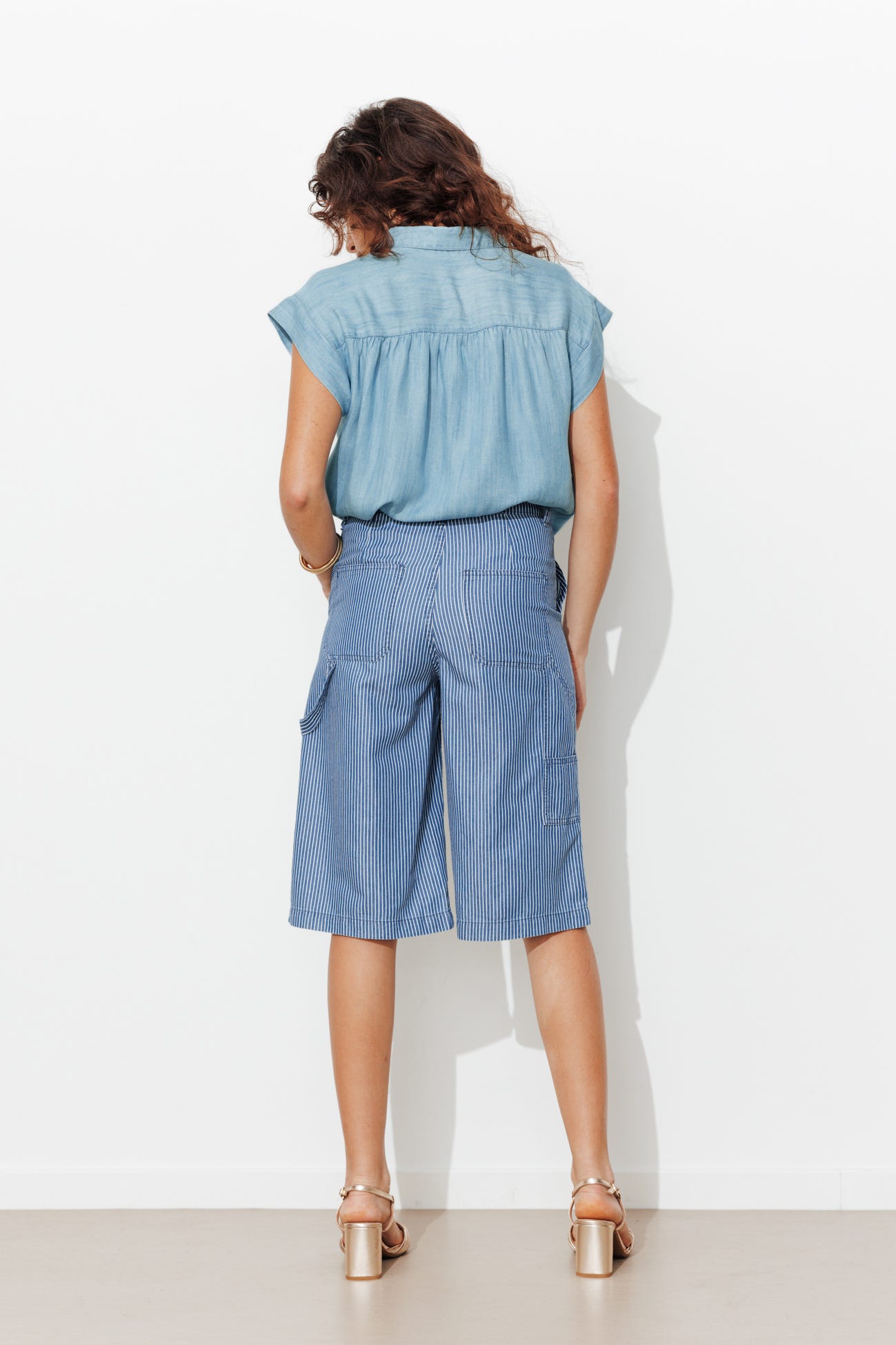 Blouse unie en lyocell Femme