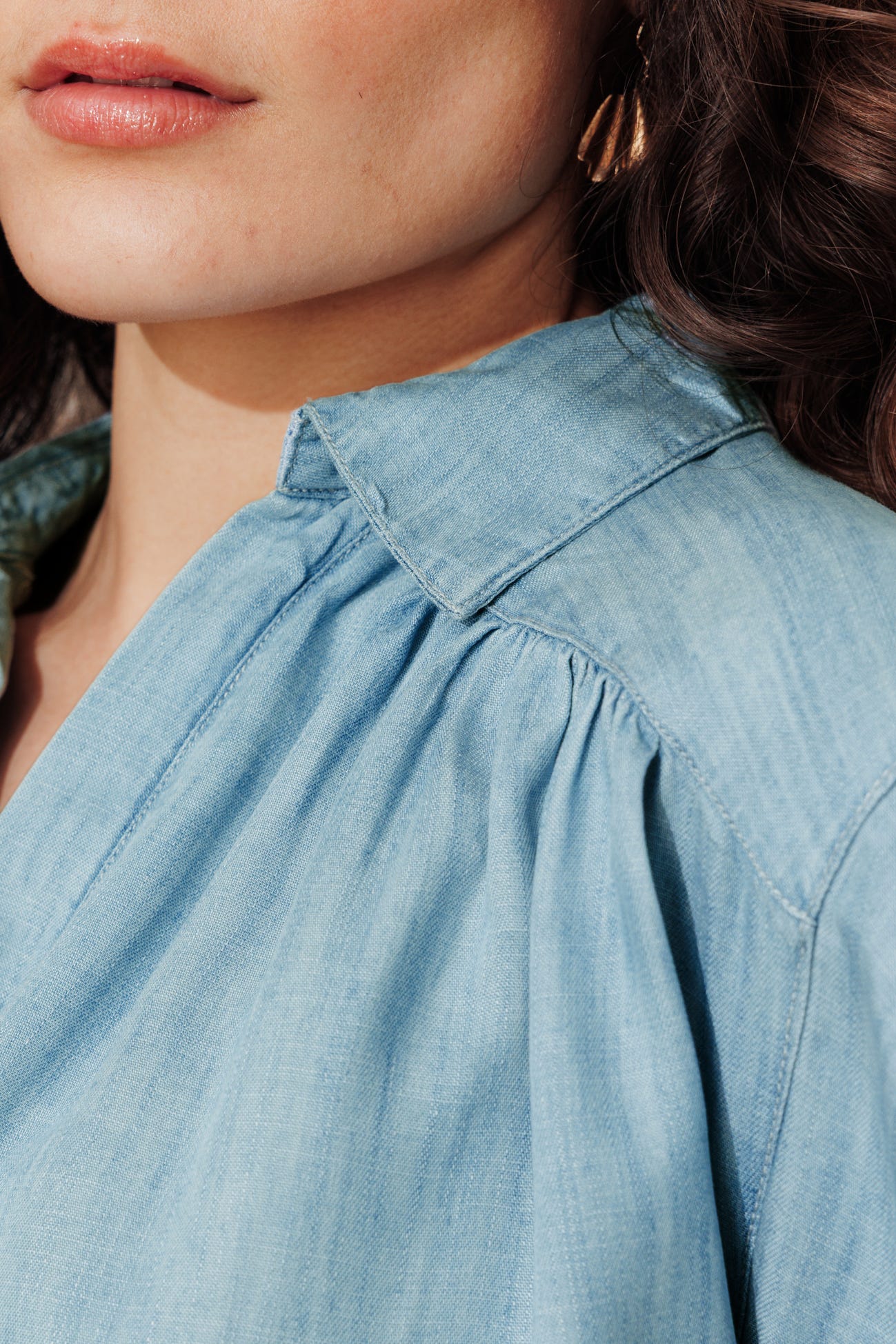 Blouse unie en lyocell Femme