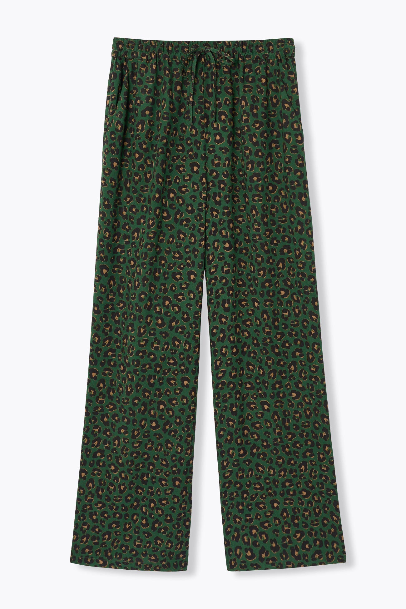 Wideleg leopard trousers