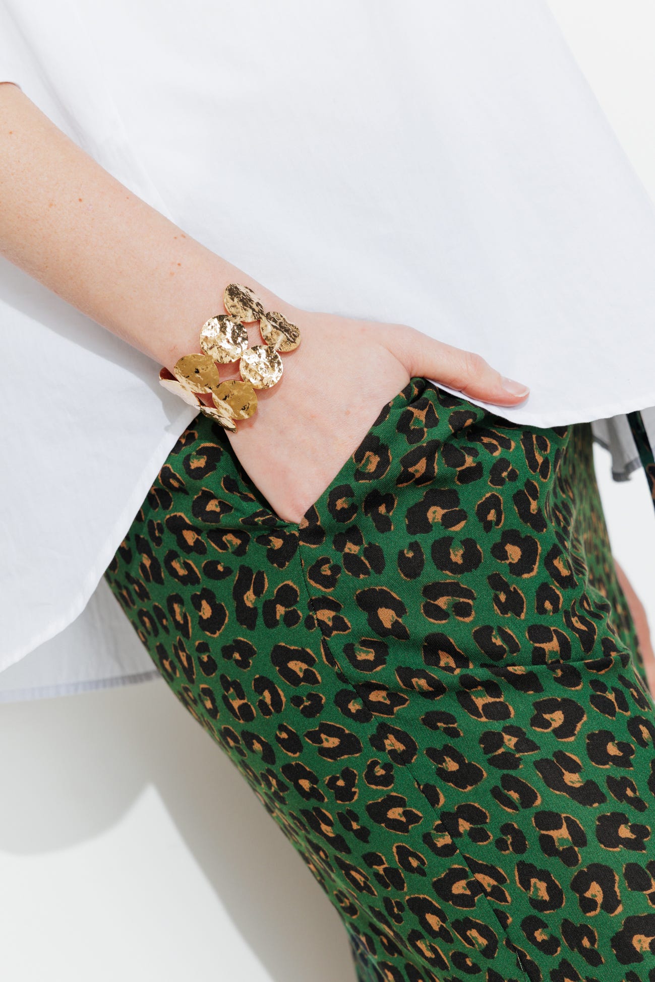 Wideleg leopard trousers