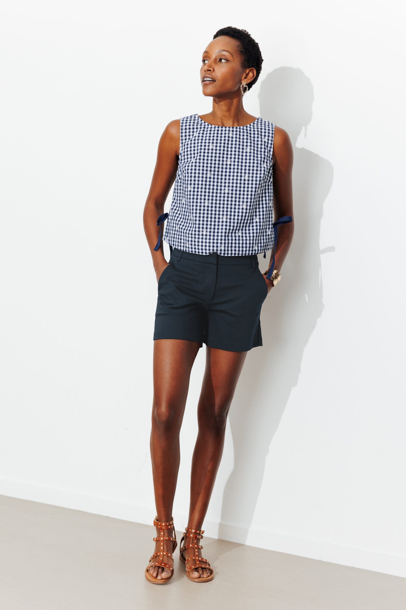 Shorts chic a tinta unita