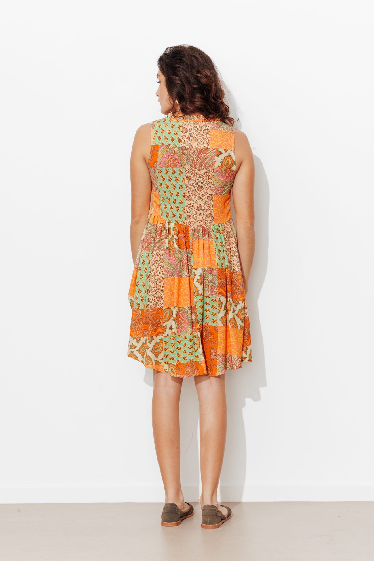 Robe courte motif patchwork