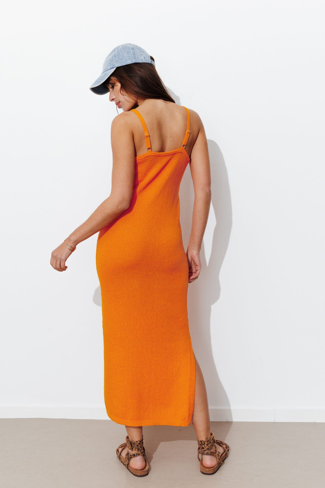 Robe longue en maille Femme