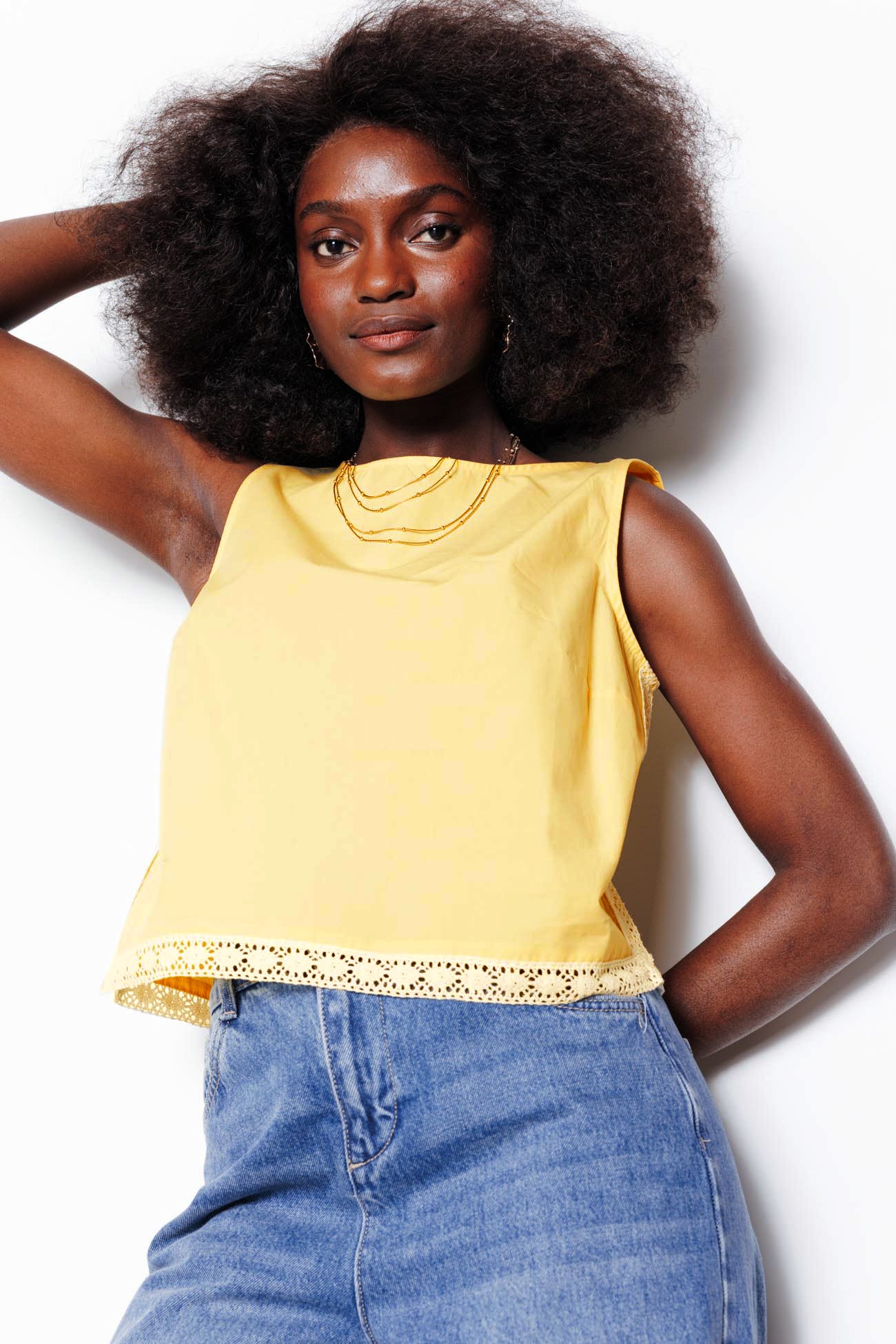 Top détail crochet Femme