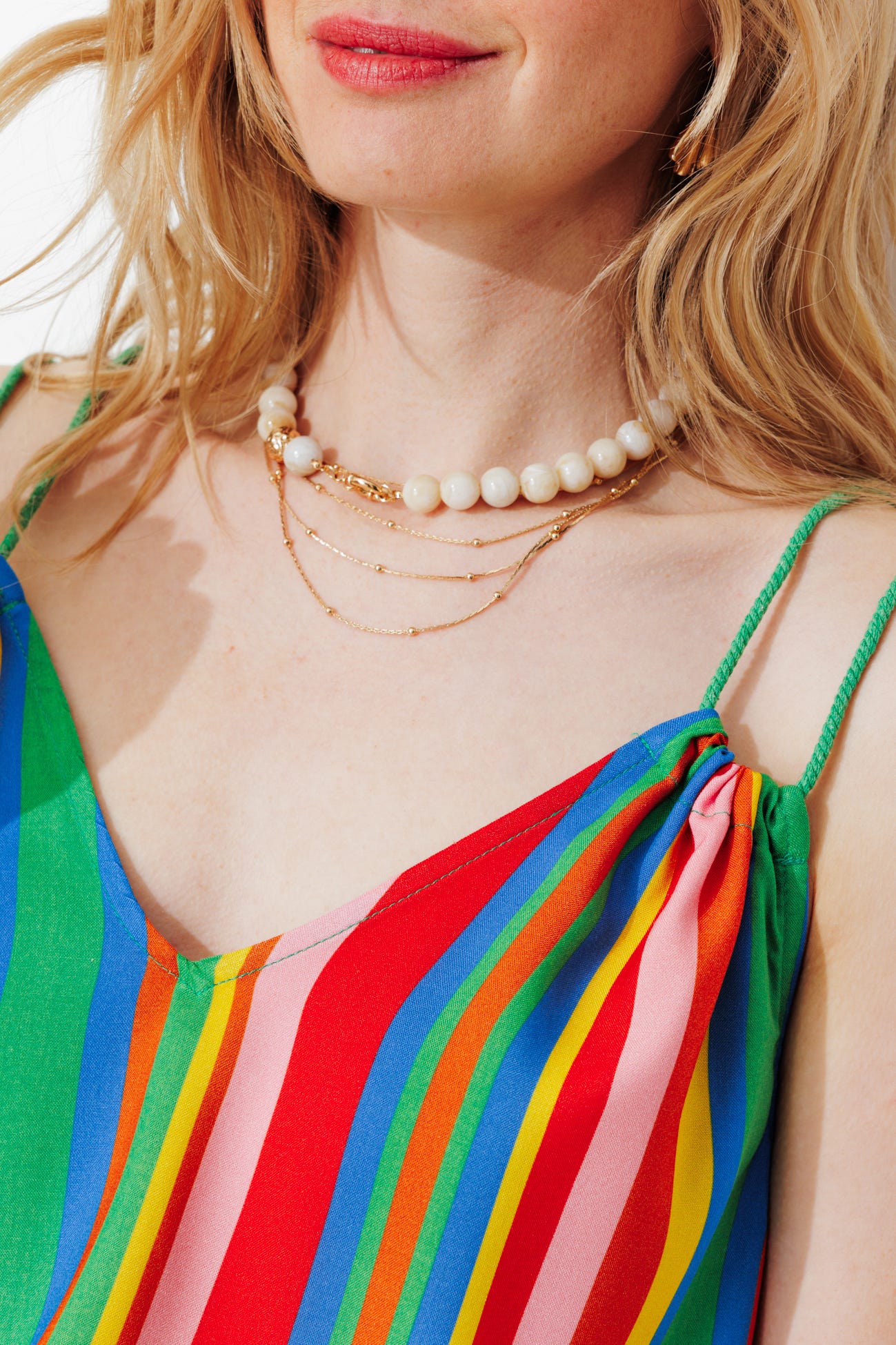 Top rayé à bretelles nouées