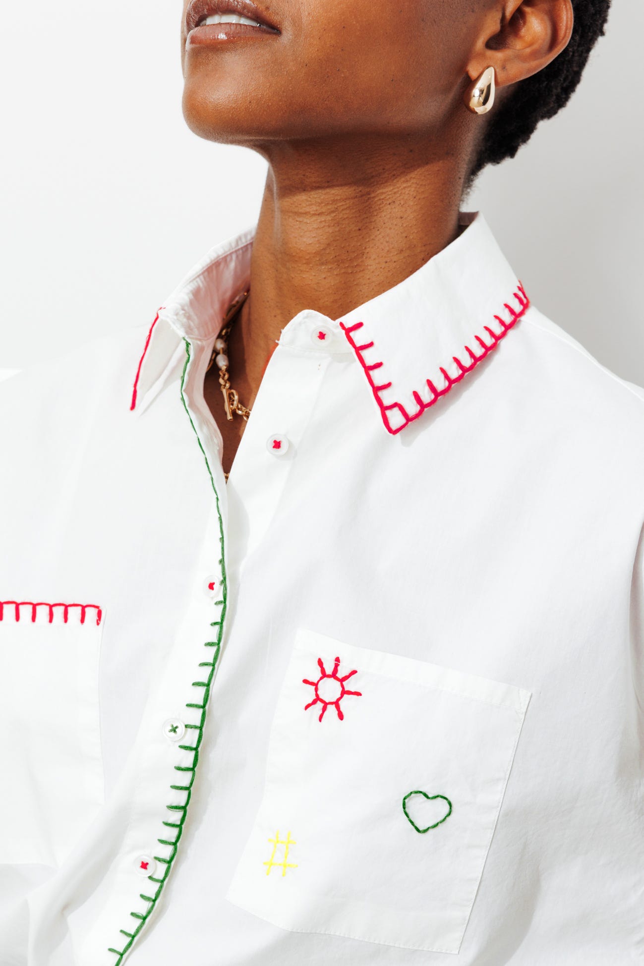 Embroidered cotton shirt