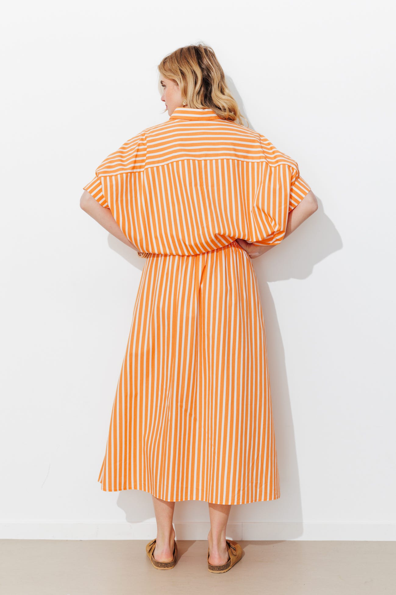 Jupe midi rayée Femme