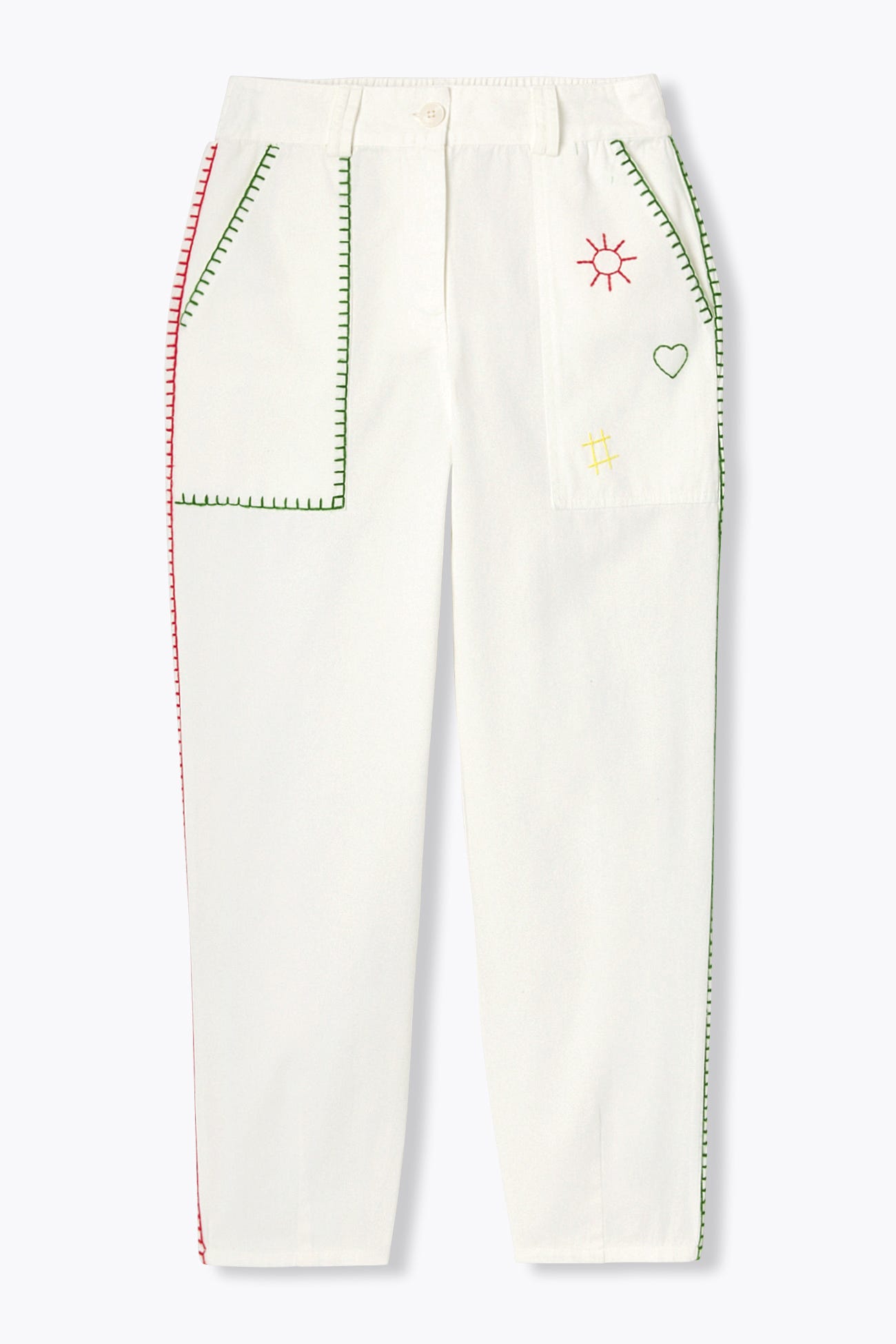 Pantalon carrot brodé Femme
