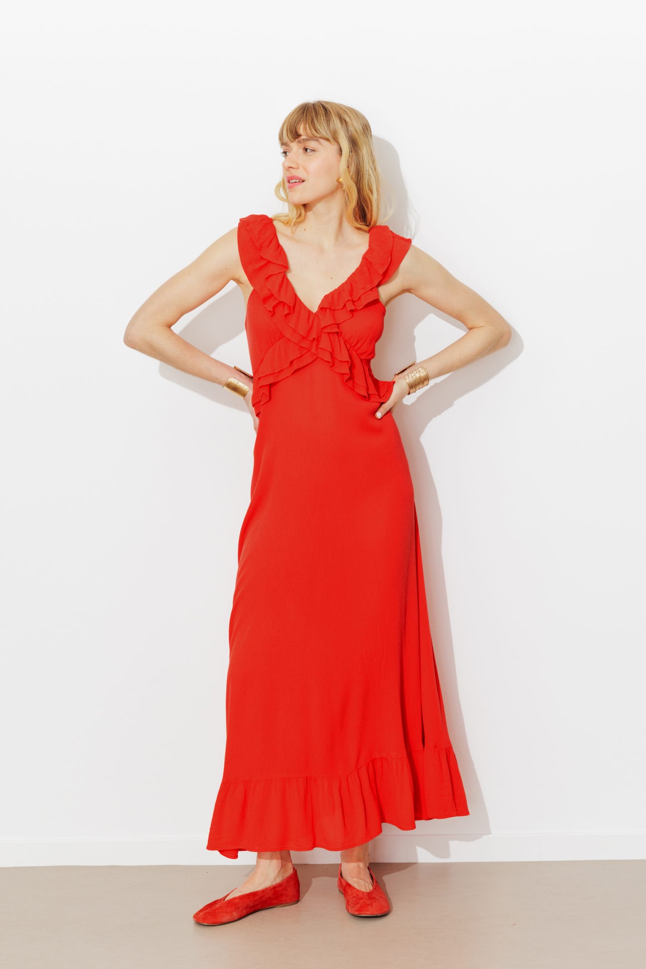 Longue robe unie Femme