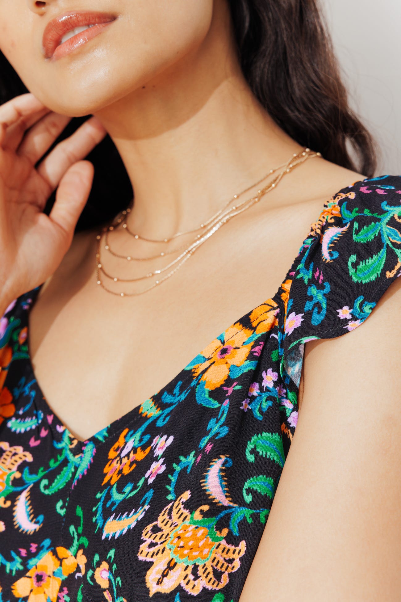 Longue robe imprimée Femme