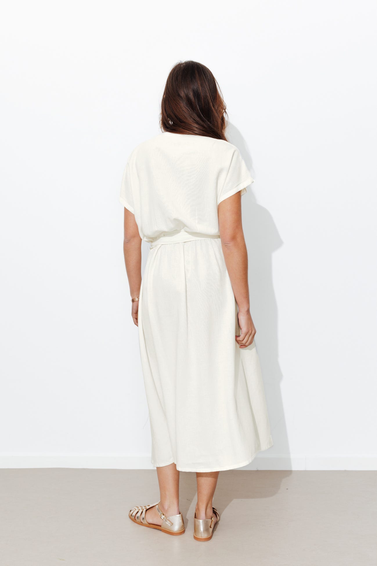 Robe portefeuille unie Femme