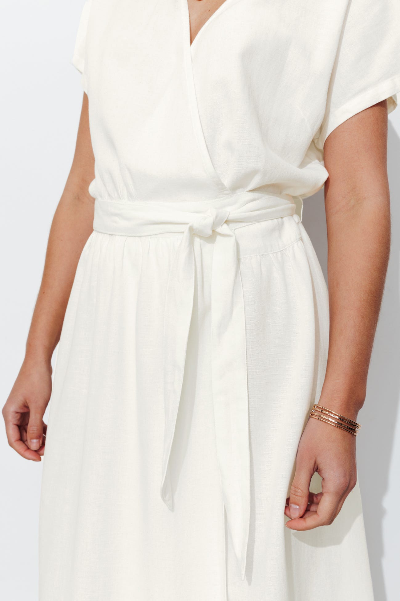 Robe portefeuille unie Femme