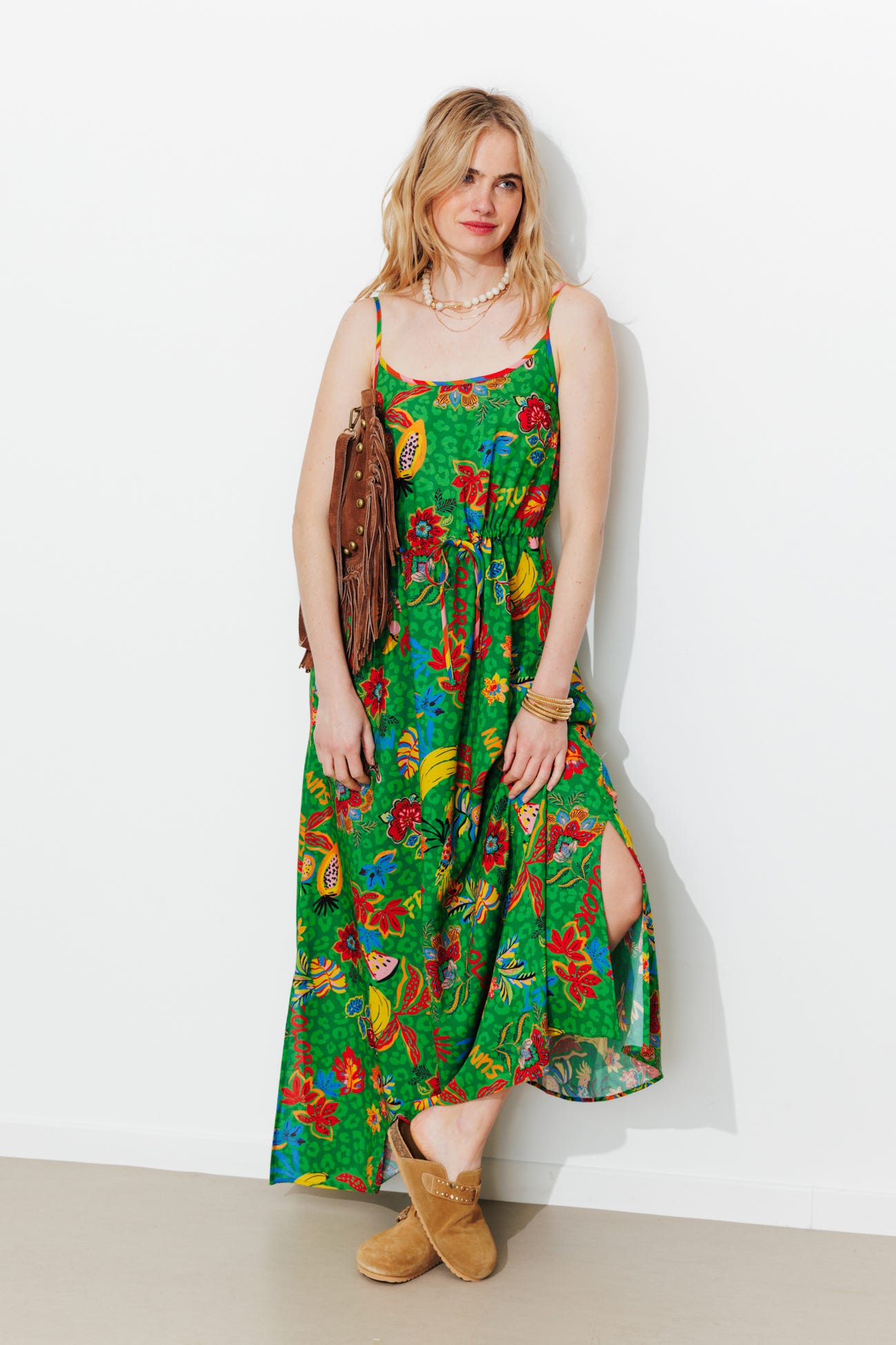 Longue robe imprimée Femme