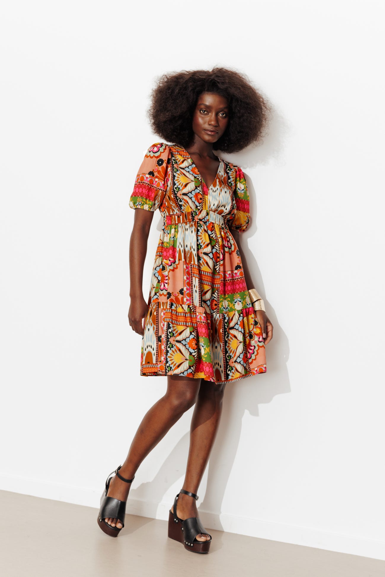 Robe courte imprimée Femme