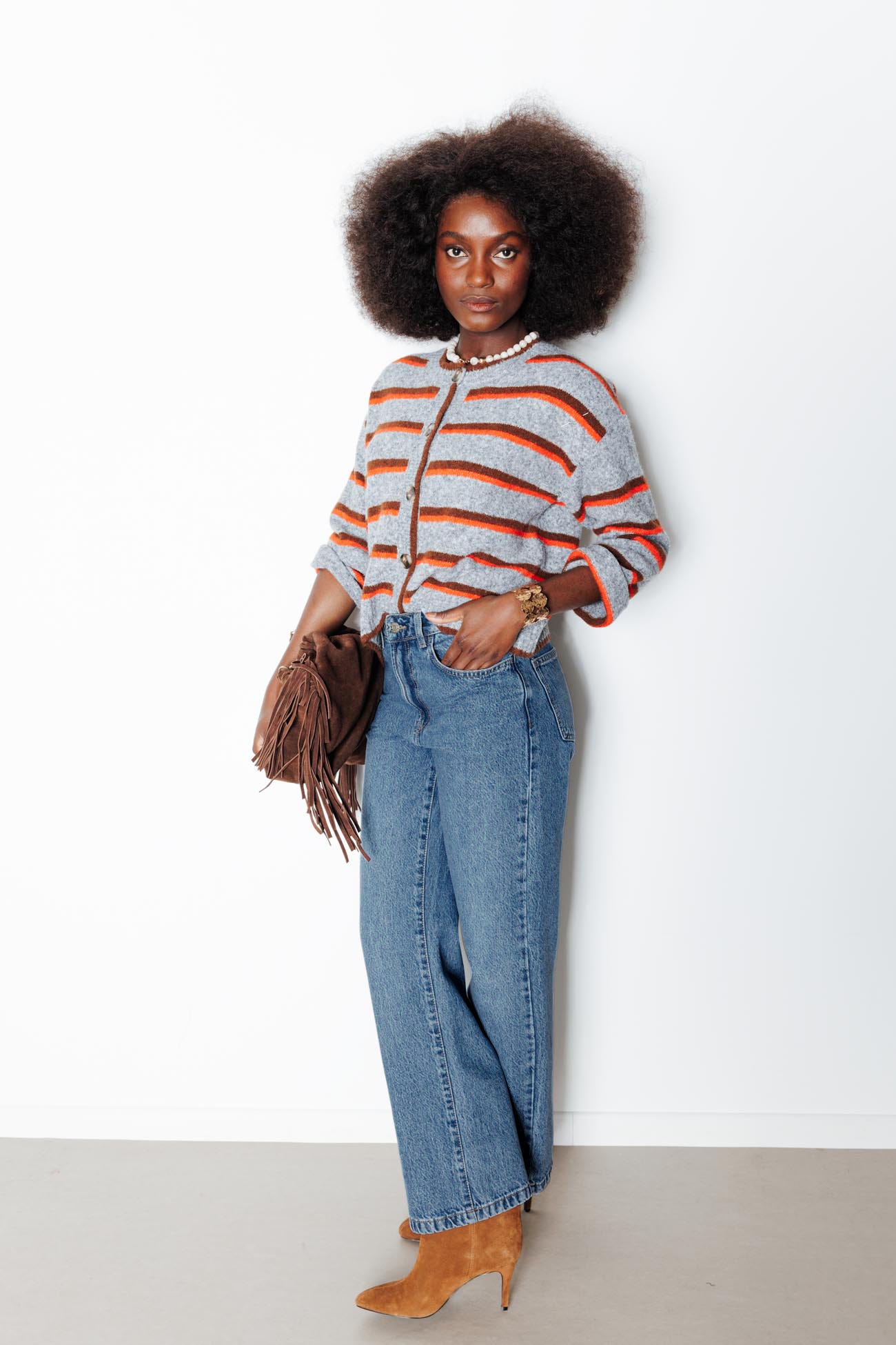 BASILE jean droit taille haute