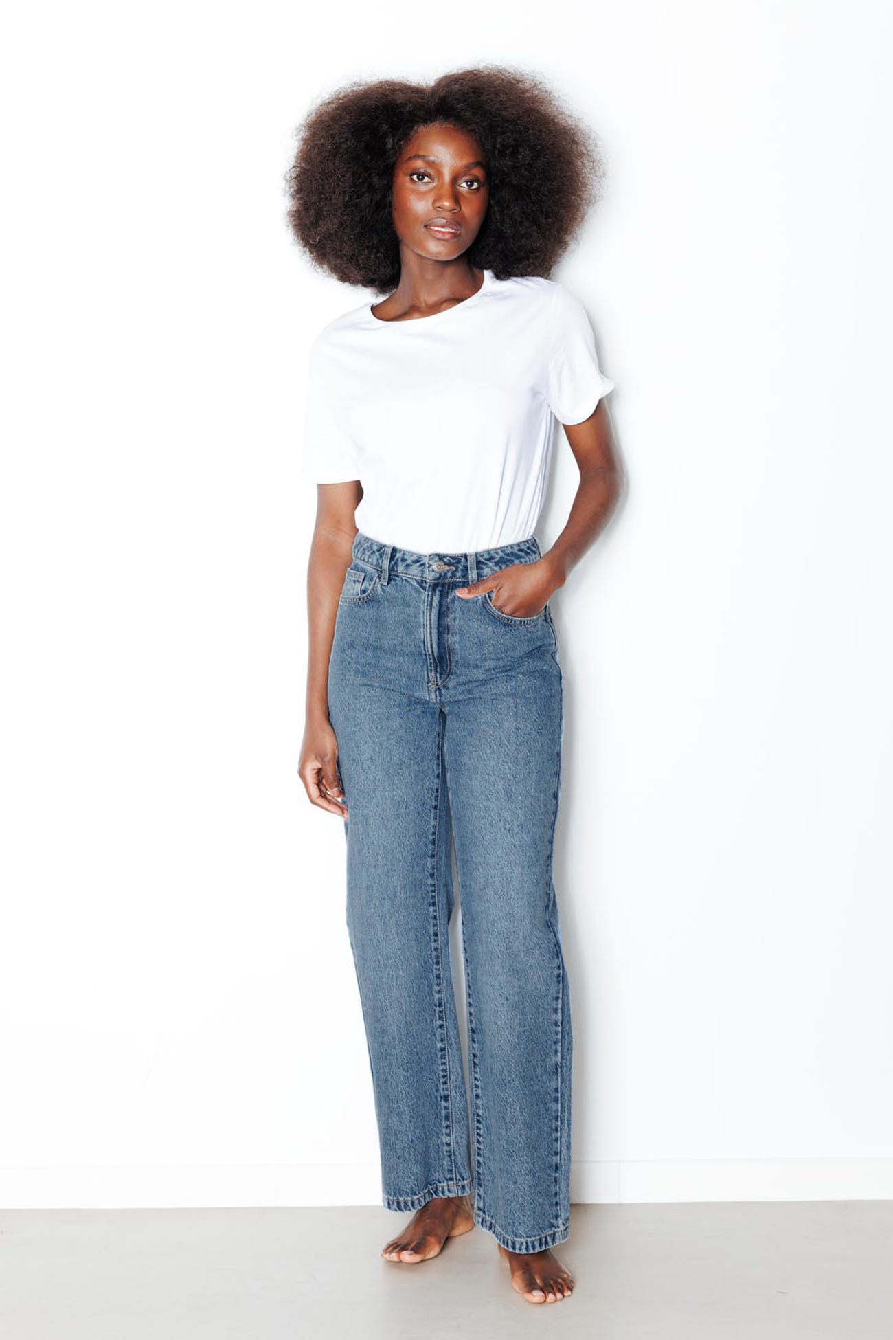 BASILE jean droit taille haute