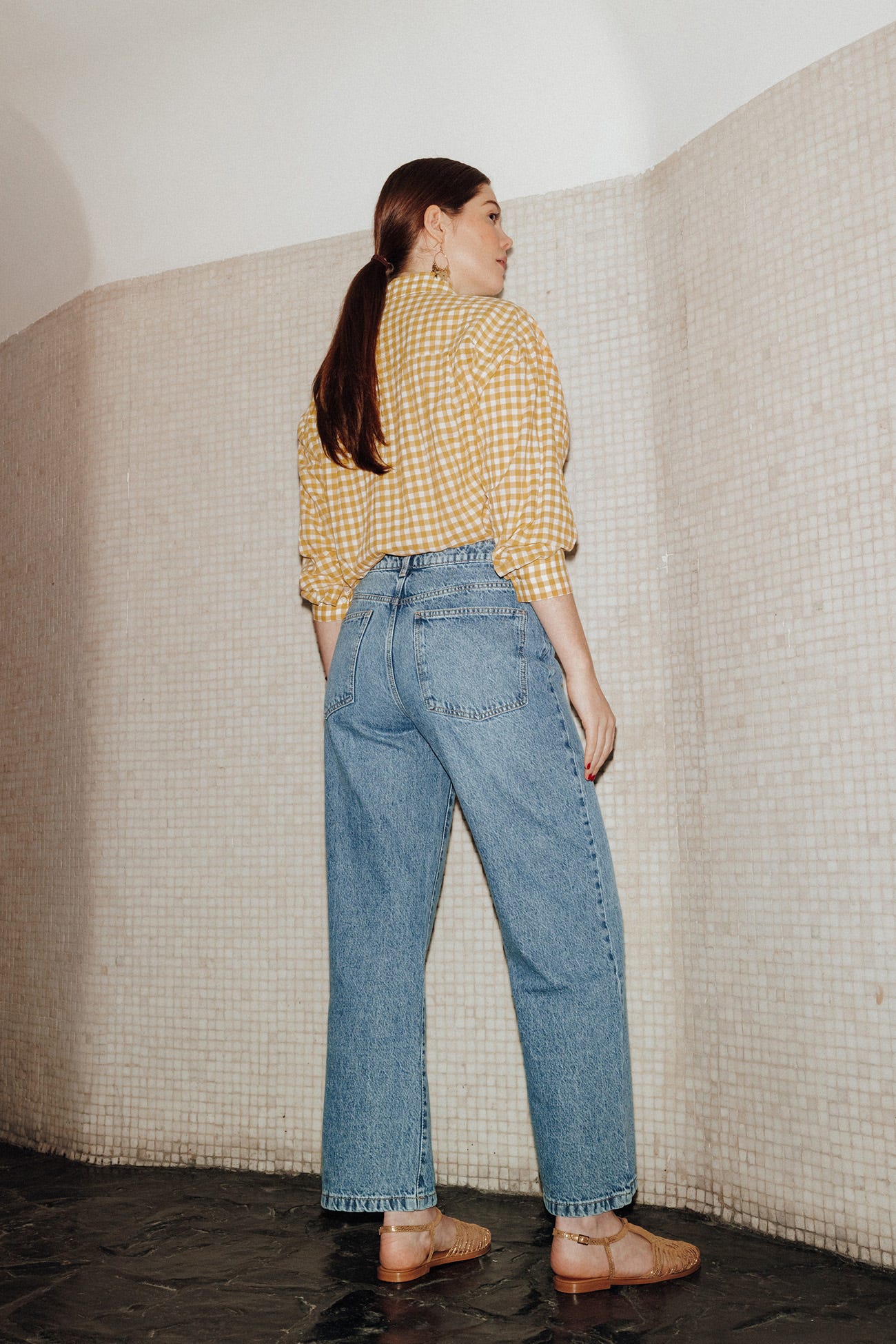 BASILE jean droit taille haute