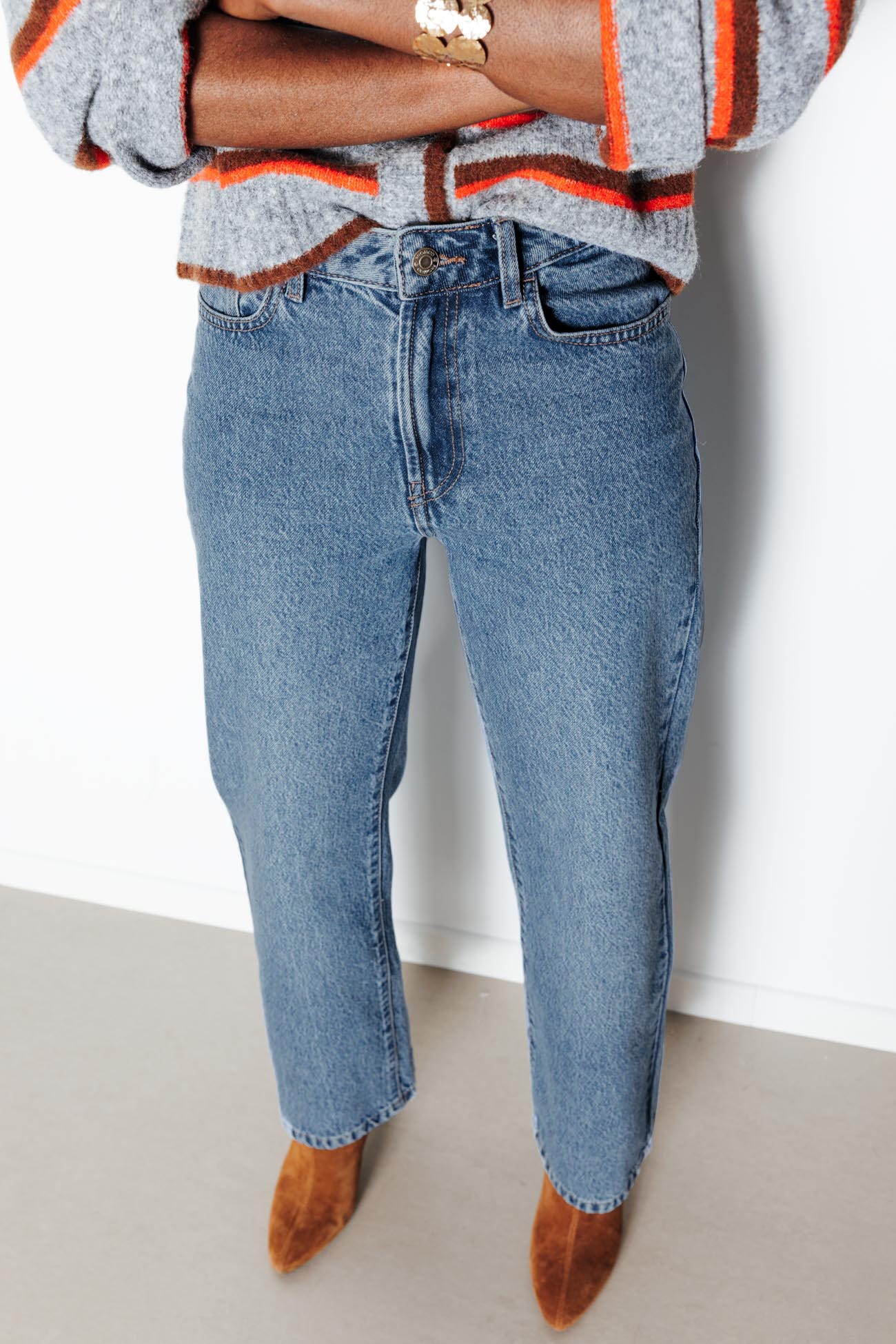 BASILE jean droit taille haute