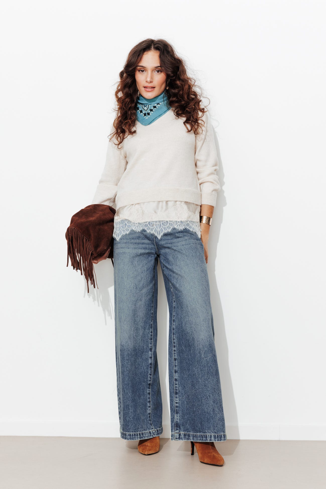 CESAR jean large taille haute