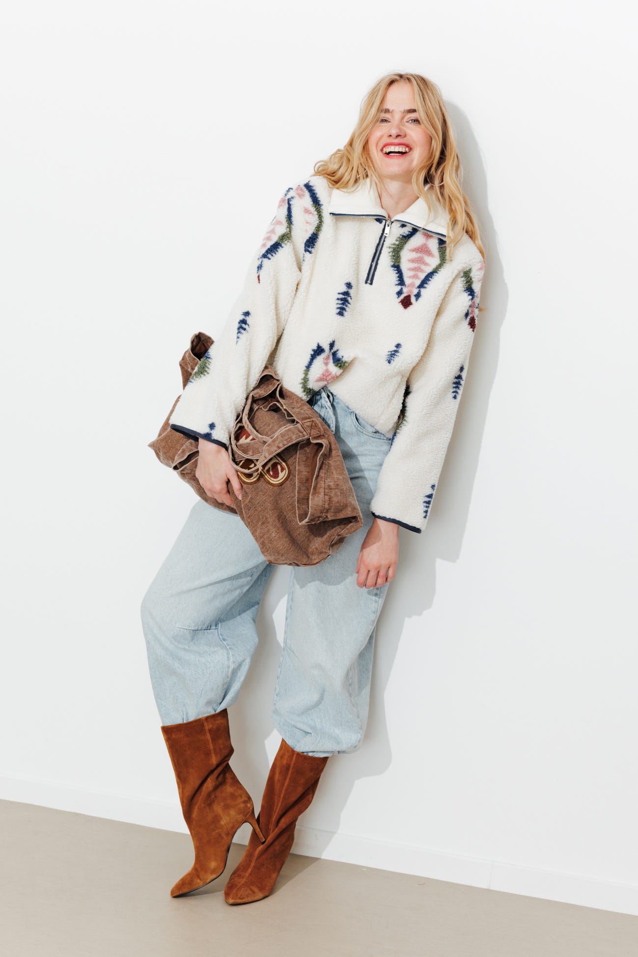 Jean balloon taille haute