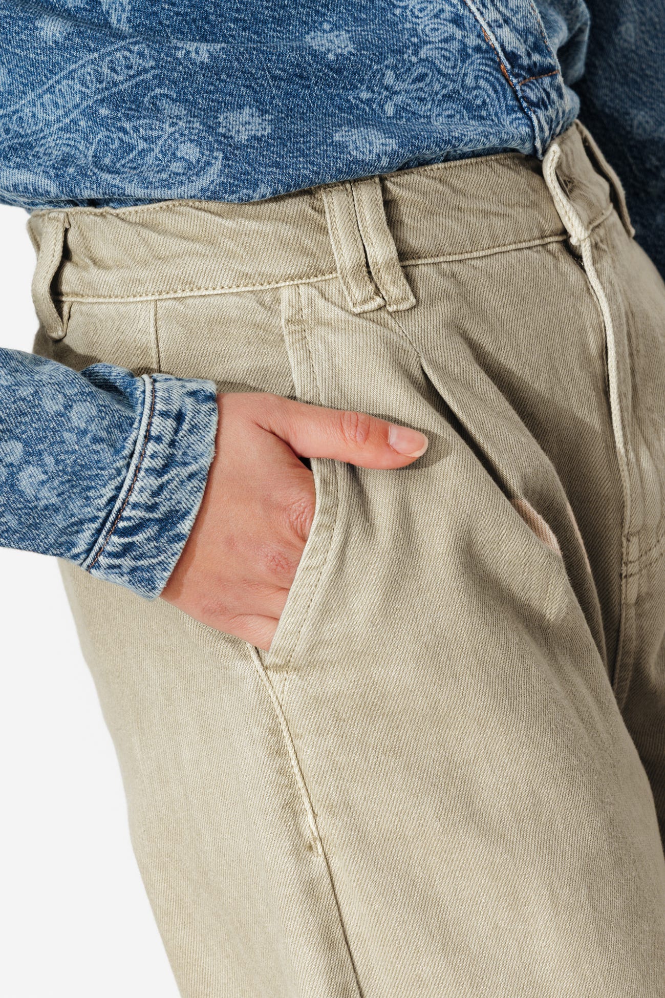 Pantalon large taille haute