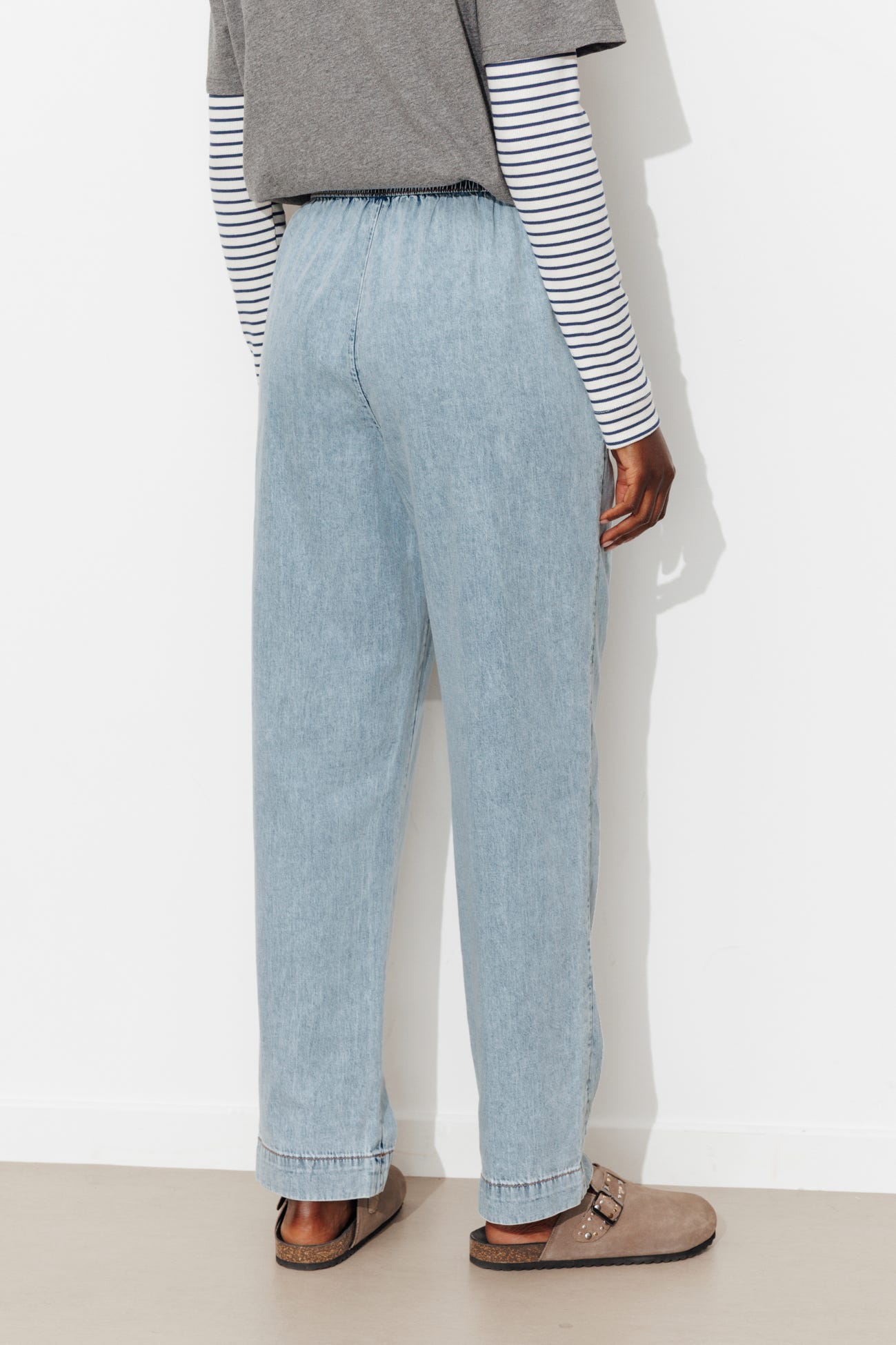 Denim jogging trousers
