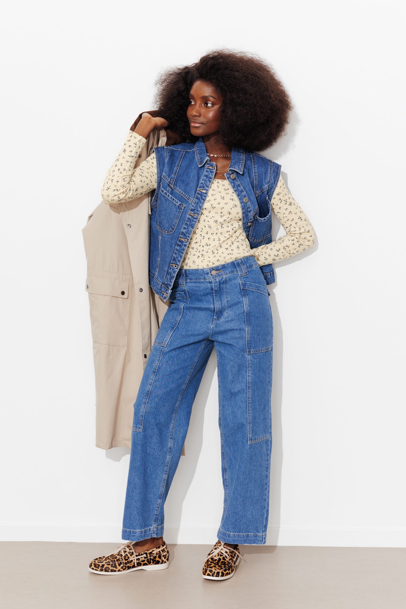 T-shirt pointelle imprimé