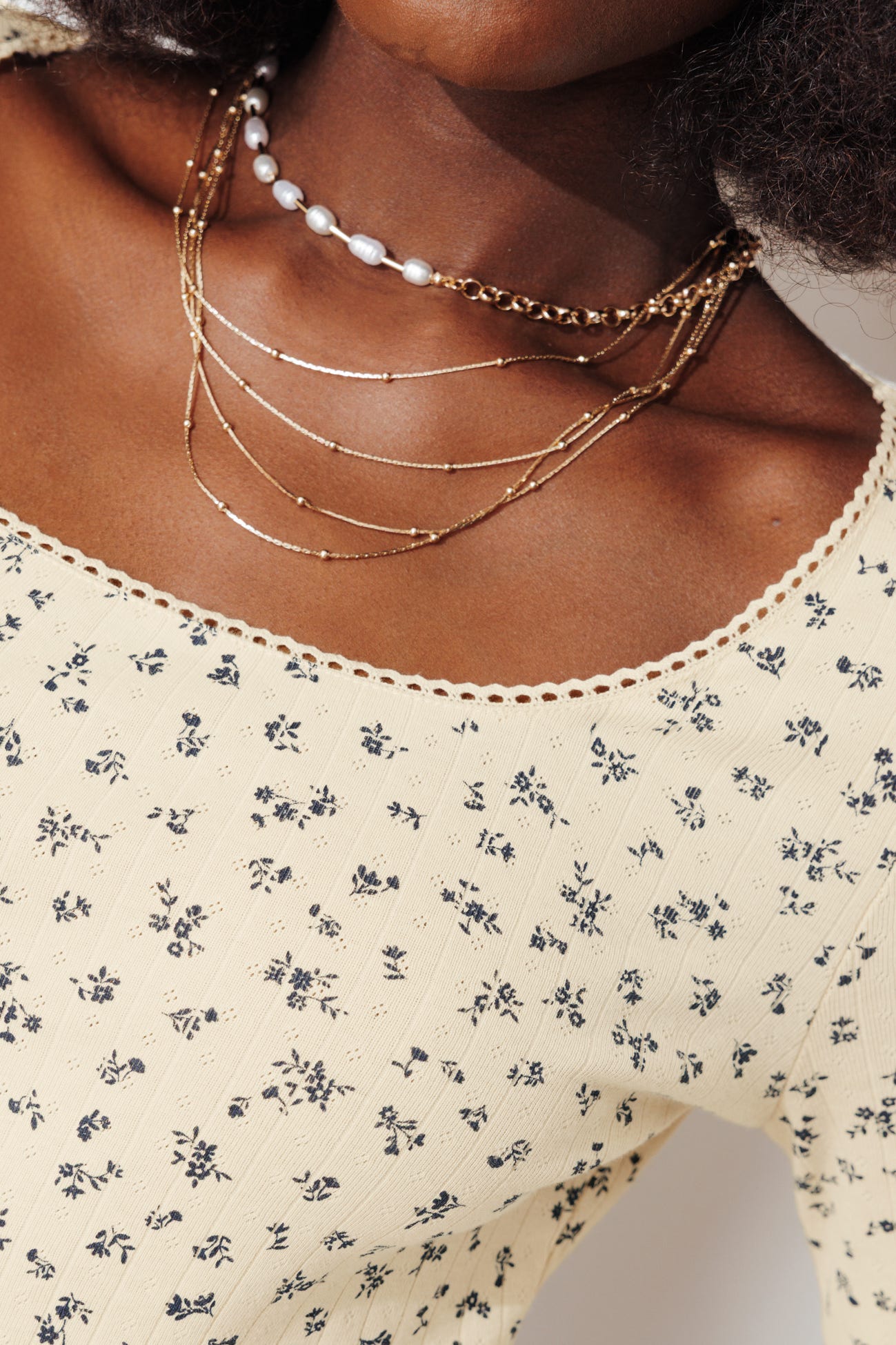 T-shirt pointelle imprimé