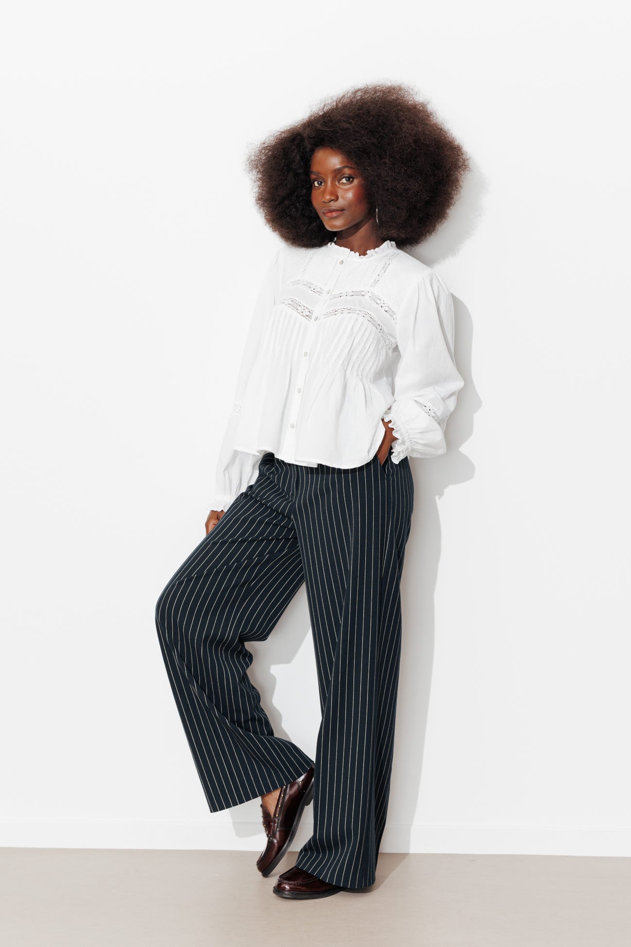 Pantalon tailleur rayé Femme