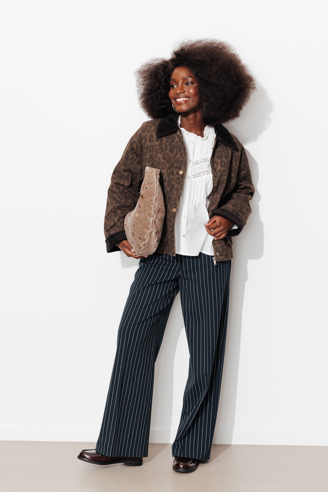 Pantalon tailleur rayé Femme