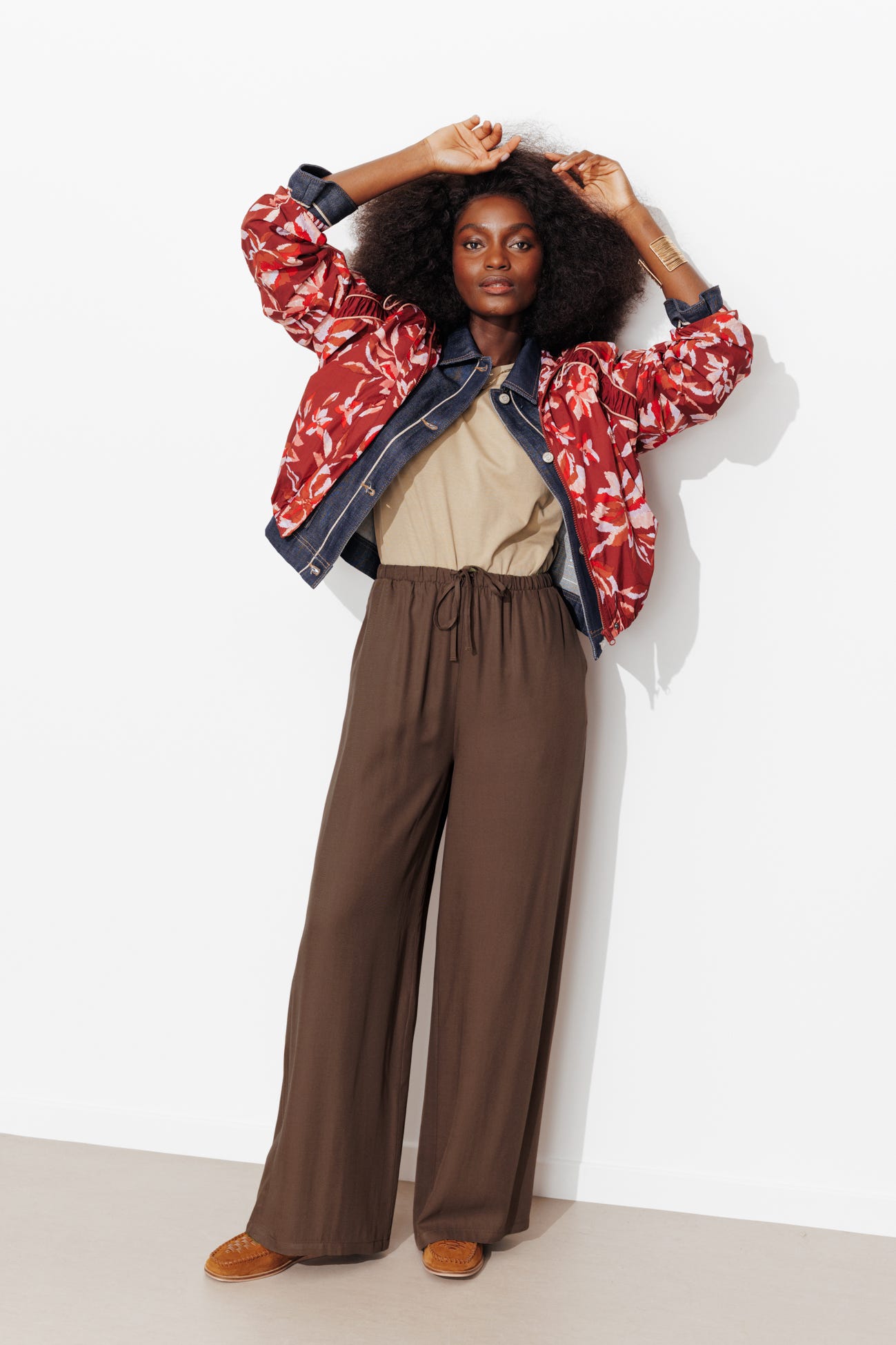 Pantalon large ceinturé Femme