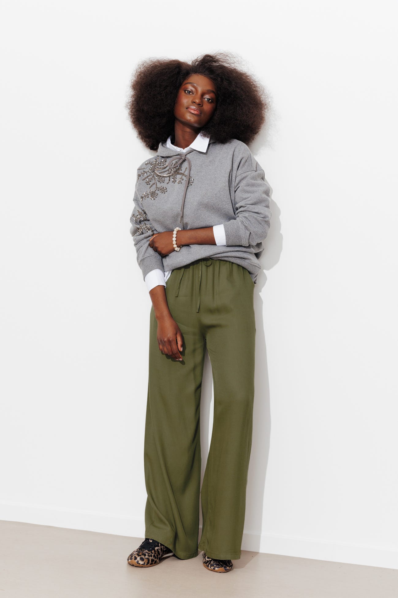 Pantalon large ceinturé Femme