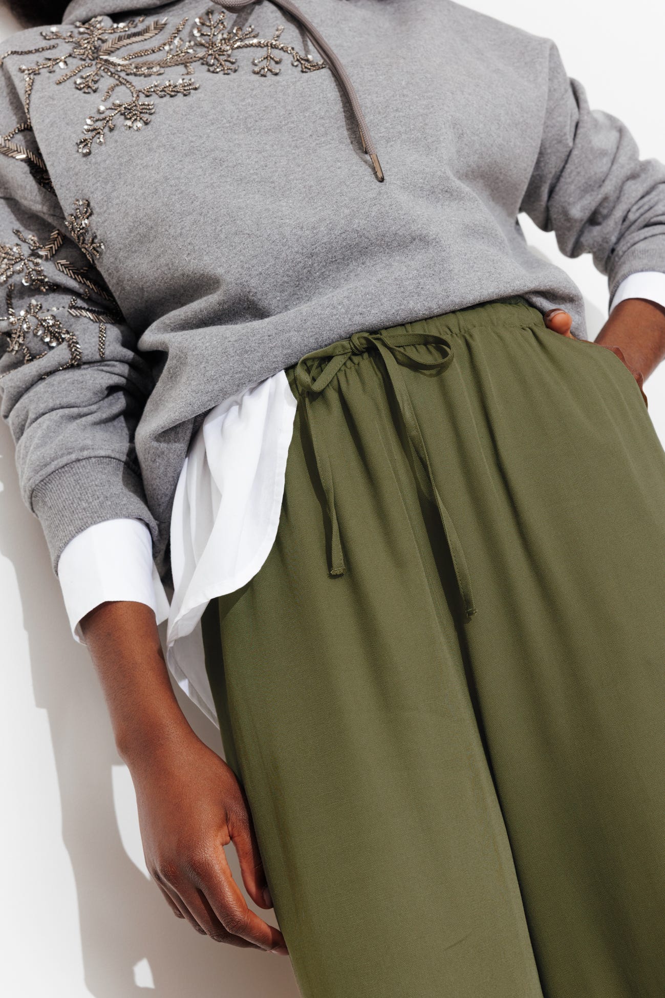 Pantalon large ceinturé Femme